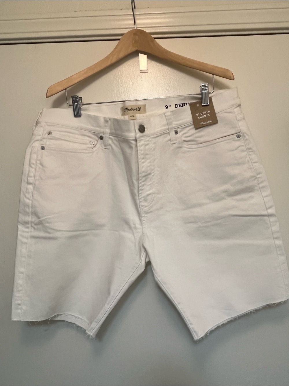 Madewell White Denim Men's Shorts - Raw Hem